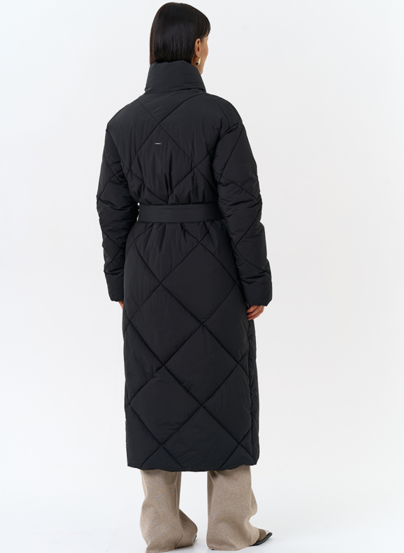 Женский пуховик с воротником шаль