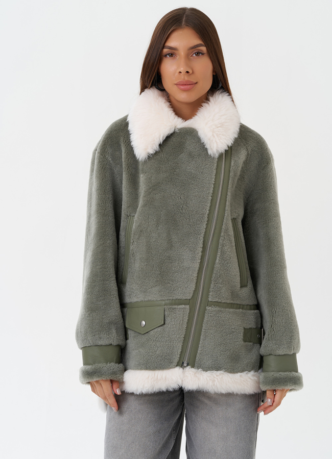 Эко дубленка с английским воротником модель № 28536 универмаг малина