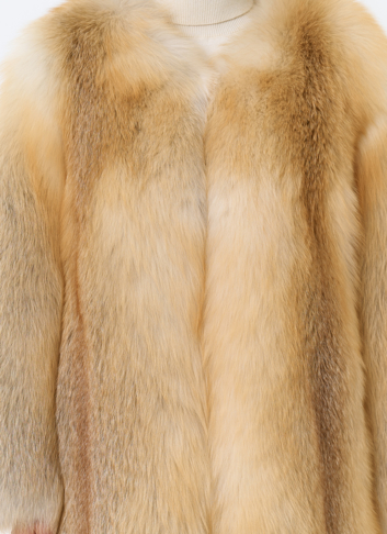 Шуба из рыжей лисы