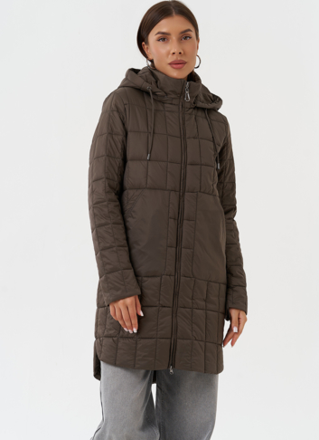 Стеганое пальто с капюшоном