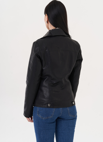 Куртка "косуха" из эко кожи с двойной молнией