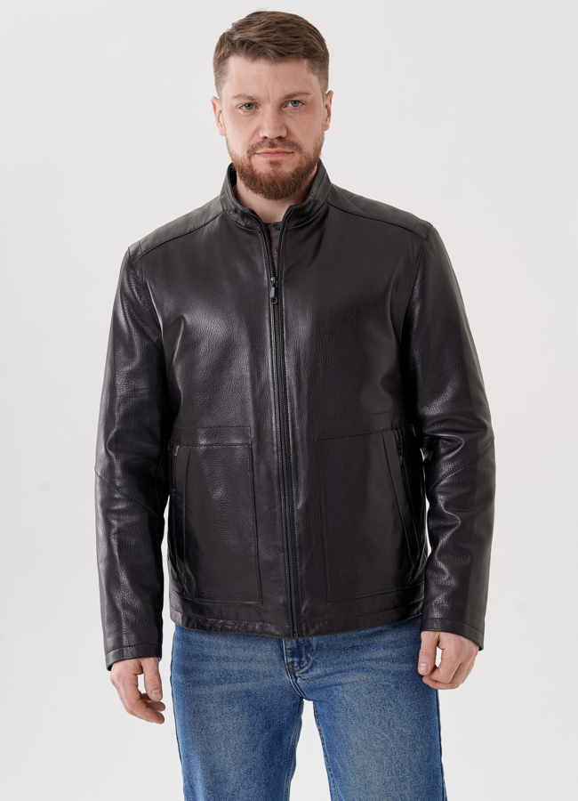Мужская кожаная куртка  модель № 24436 универмаг малина