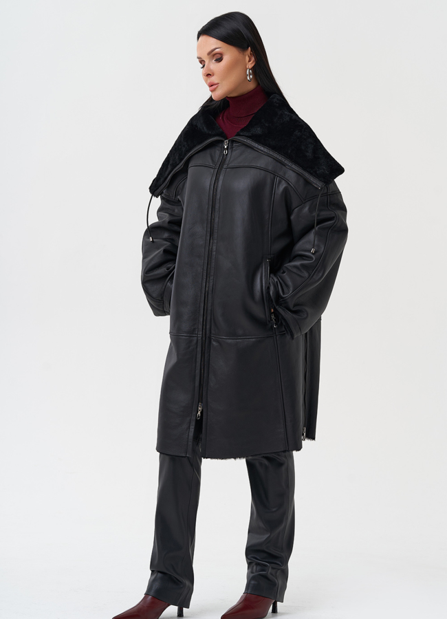 Натуральная дубленка модель № 28693 в кредит