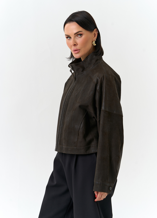 Женская двухсторонняя куртка из натуральной кожи модель № 32536 универмаг малина