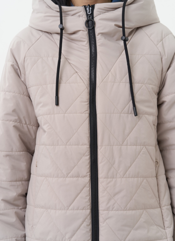 Женская удлиненная куртка с капюшоном