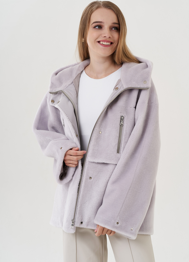 Полупальто женское с капюшоном модель № 25687 в кредит