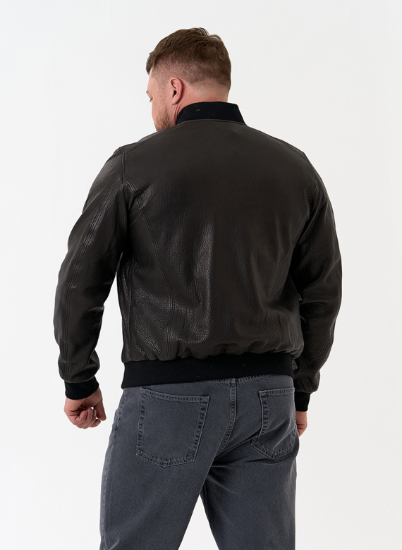 Мужская куртка бомбер из натуральной кожи