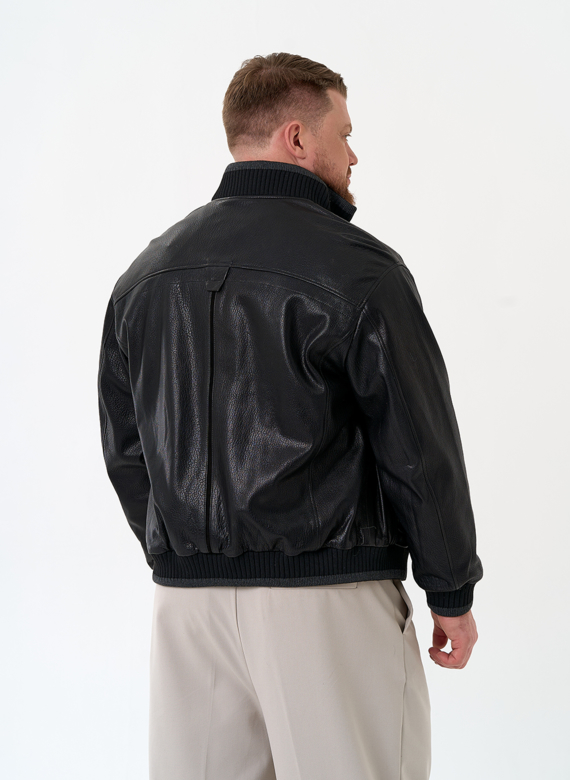 Мужская куртка бомбер из натуральной кожи