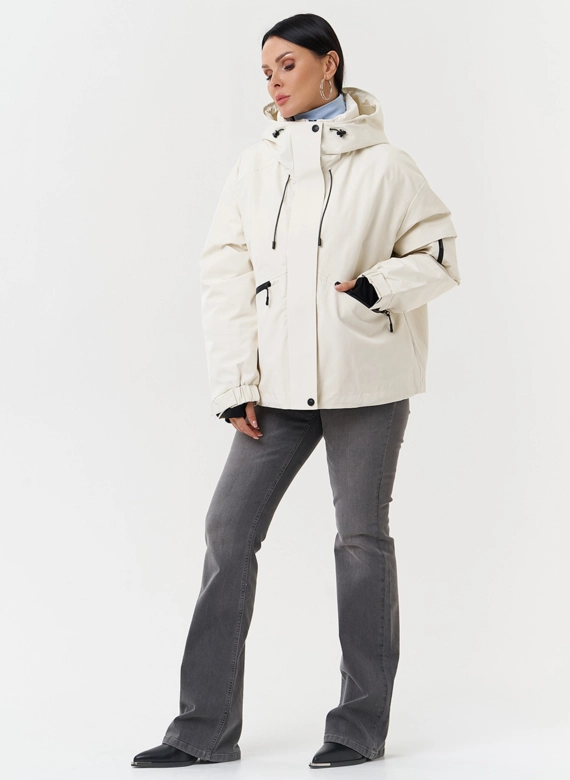 Двойная утепленная куртка с капюшоном фото