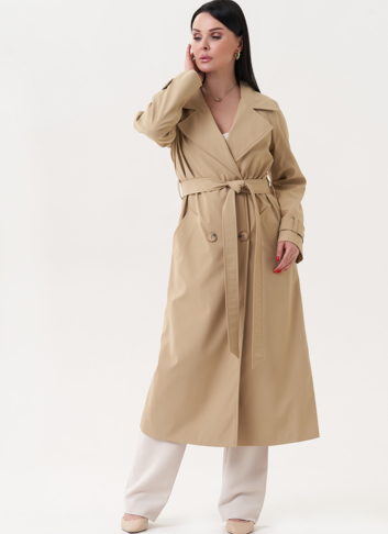 Плащ бежевого цвета с английским воротником