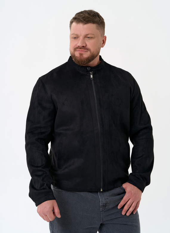 Мужская куртка из эко замши черного цвета