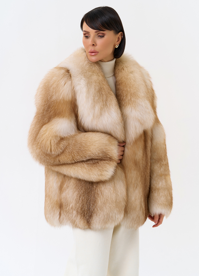 Куртка из лисы модель № 32014 универмаг малина