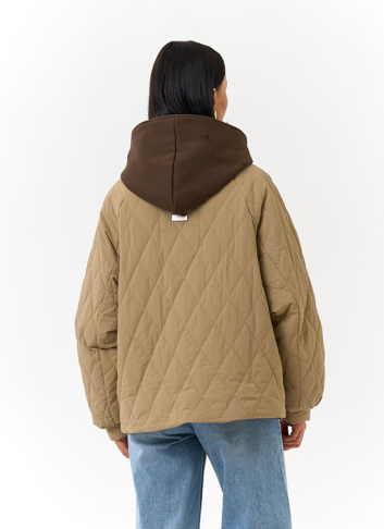 Женская куртка с трикотажным капюшоном