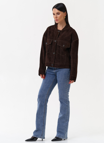 Куртка из замши коричневого цвета