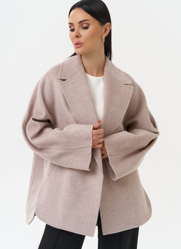 Укороченное пальто с английским воротником