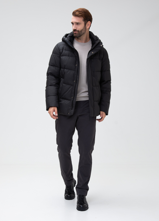 Мужской пуховик с капюшоном  модель № 28003 в кредит