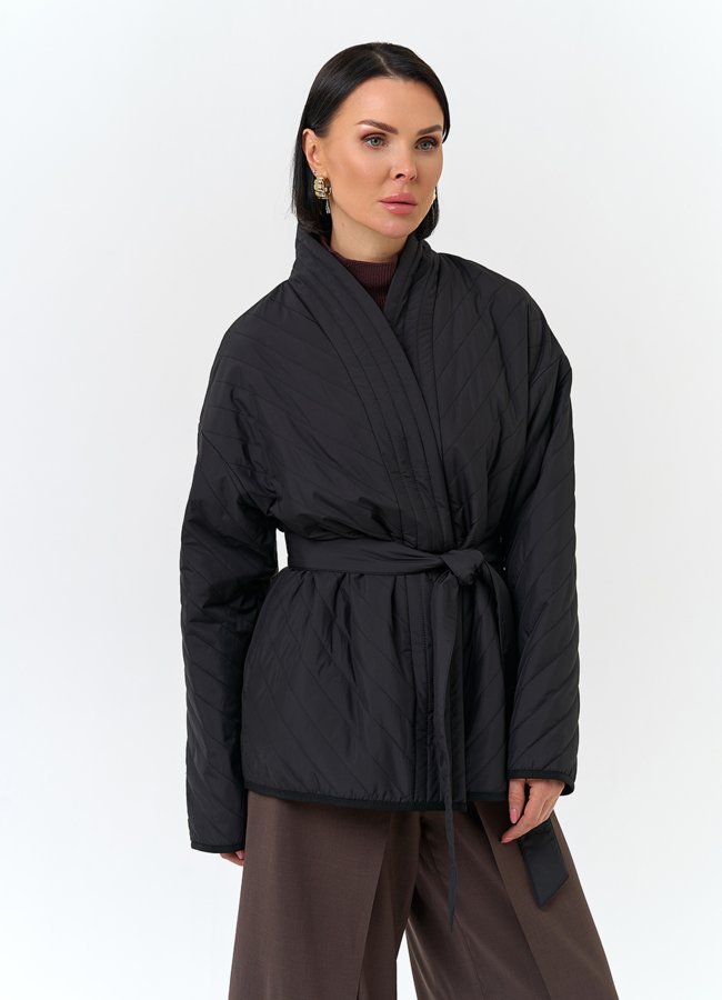 Женская куртка кимоно с поясом модель № 32801 универмаг малина