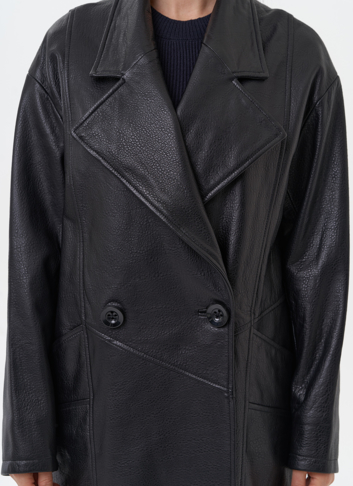 Плащ женский длинный из натуральной кожи