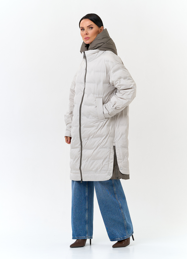 Женское утепленное пальто с капюшоном модель № 32797 универмаг малина