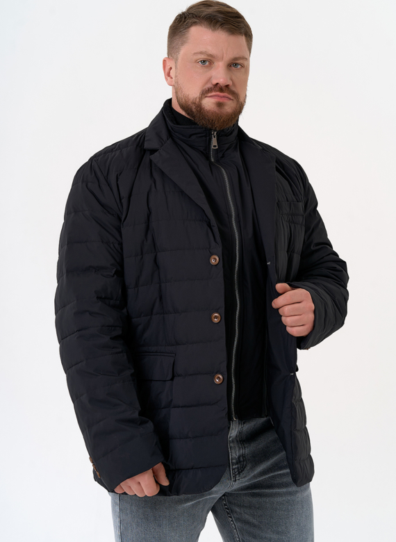 Мужской пуховик со съемной манишкой