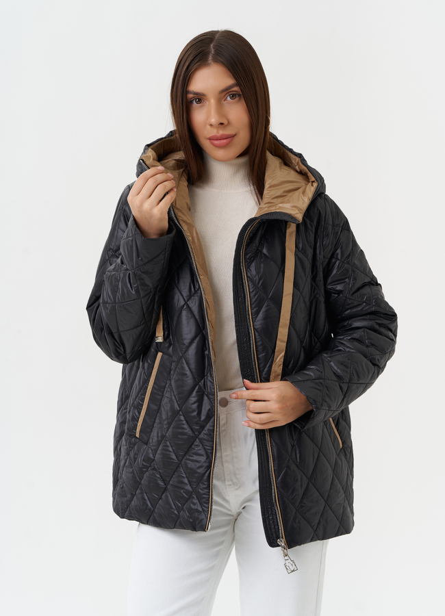 Стеганая куртка с капюшоном модель № 27872 универмаг малина