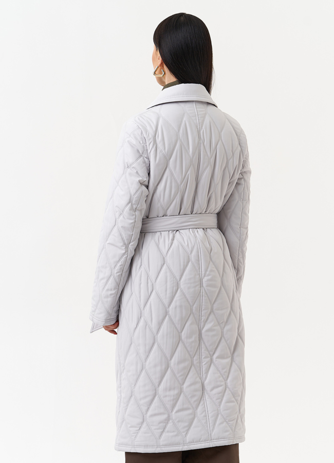 фото Женское утепленное пальто с английским воротником модель № 30026