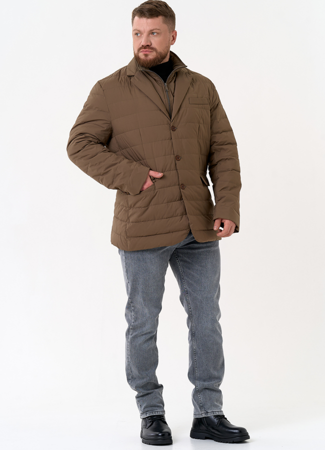 Мужской пуховик со съемной манишкой модель № 31461 универмаг малина